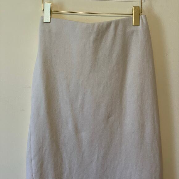 Zara M midi pencil skirt Kim Kardashian vibes minimalist classic neutral white - Picture 2 of 7